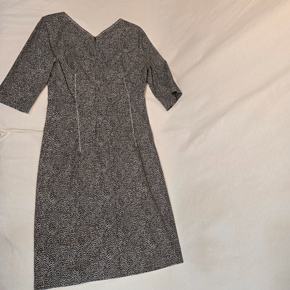 PIAZZA SEMPIONE Black/White Printed Dress Size Italian 44 US 8 Made Italy! NEW! - Picture 4 of 16